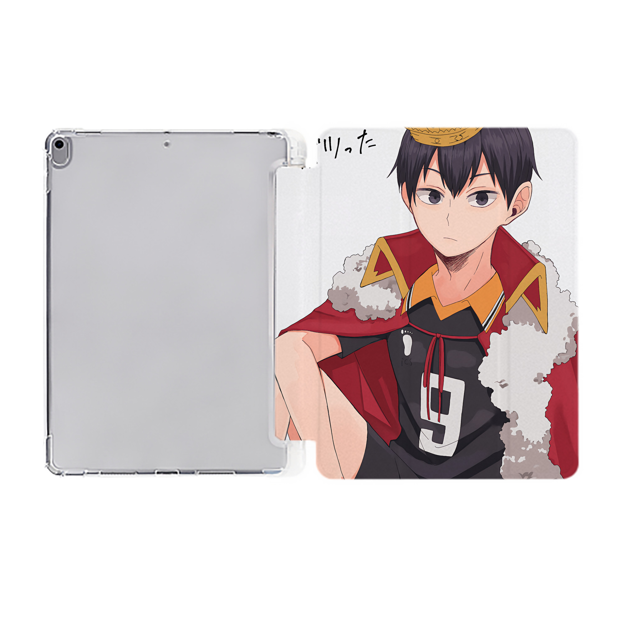 （画像用） ハイキュー!! Haikyu!! IPad ケース ペン収納付き 三つ折りスタンド PUレザー×シリコン 対応機種9.5/10.5/10.9インチ